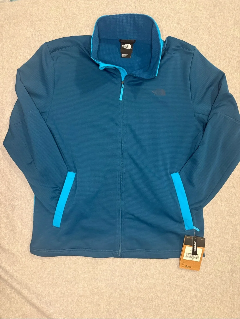 The North Face Men's Wayroute Teal Zip-Up Performance Jacket